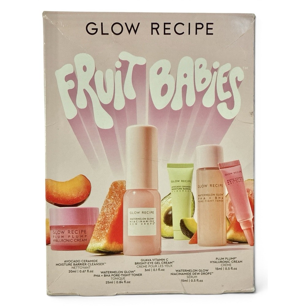 Glow Recipe Fruit Babies Skincare Kit Gift Set Niacinamide Dew Drops Toner Cream